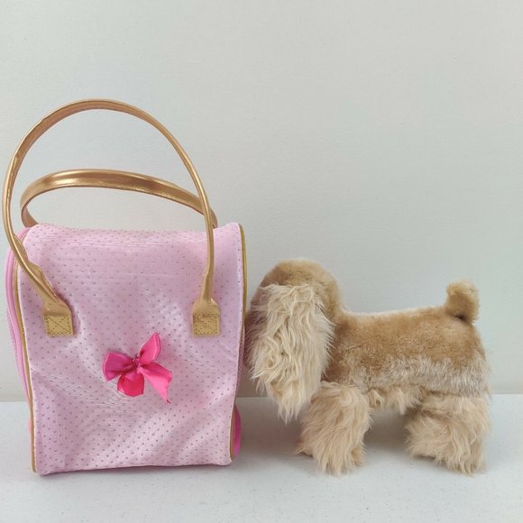 Pucci Pups Cocker Spaniel Plush Puppy & Golden Dot Glam Bag - Picture 4 of 10